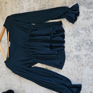 Green Elegant V-Neck Women's Sweater